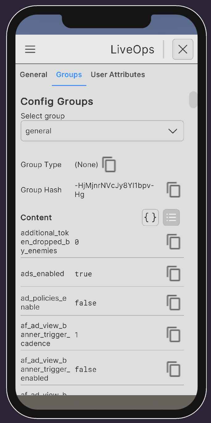LiveOps Module Groups
