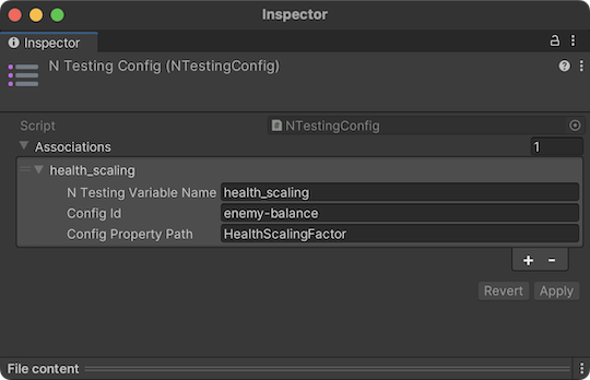Create N-Testing binding
